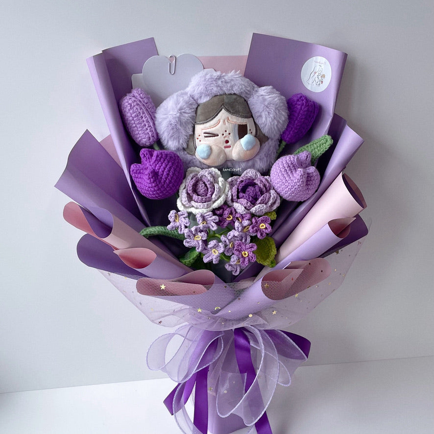 handicroft handmade crochet flower bouquet crybaby sad club series plush crybaby's garden