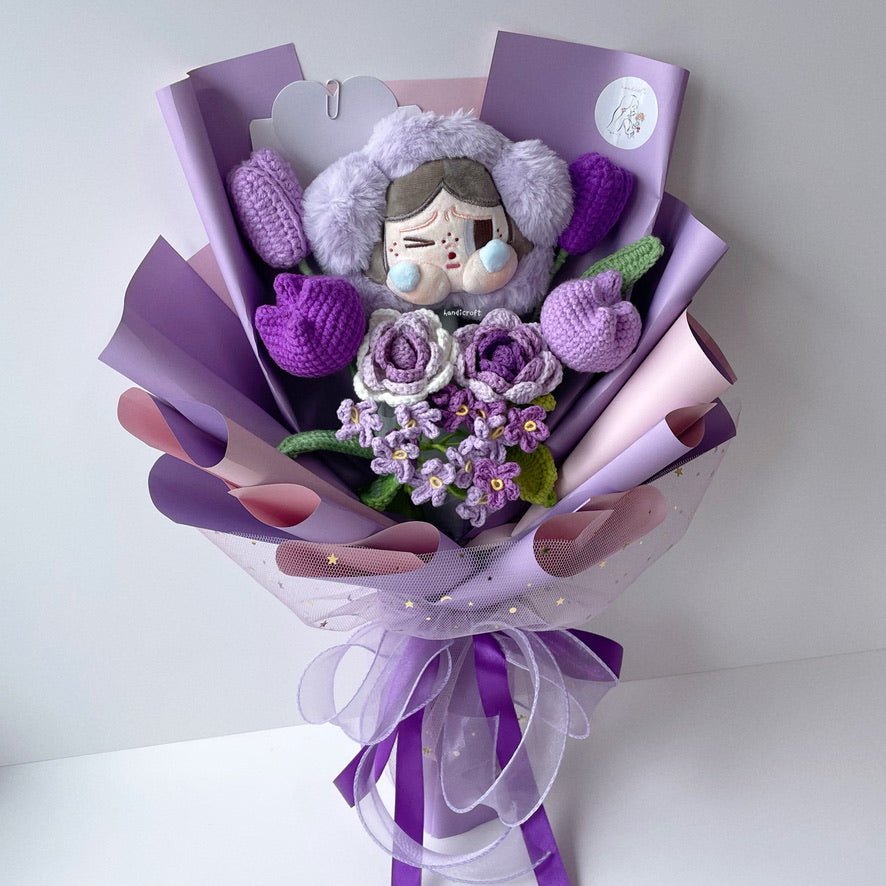 handicroft handmade crochet flower bouquet crybaby sad club series plush crybaby's garden
