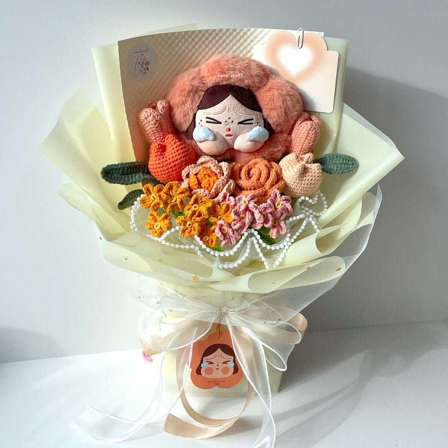 handicroft handmade crochet flower bouquet crybaby sad club series plush crybaby's garden
