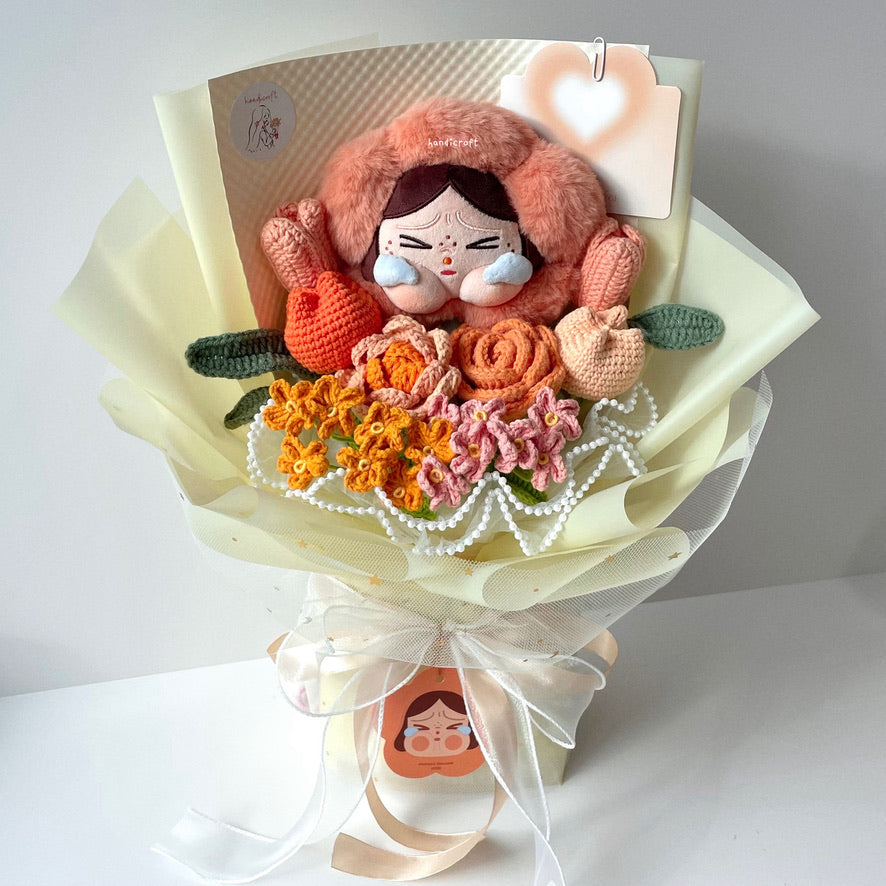 handicroft handmade crochet flower bouquet crybaby sad club series plush crybaby's garden