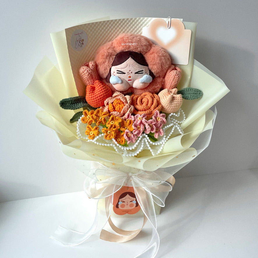 handicroft handmade crochet flower bouquet crybaby sad club series plush crybaby's garden
