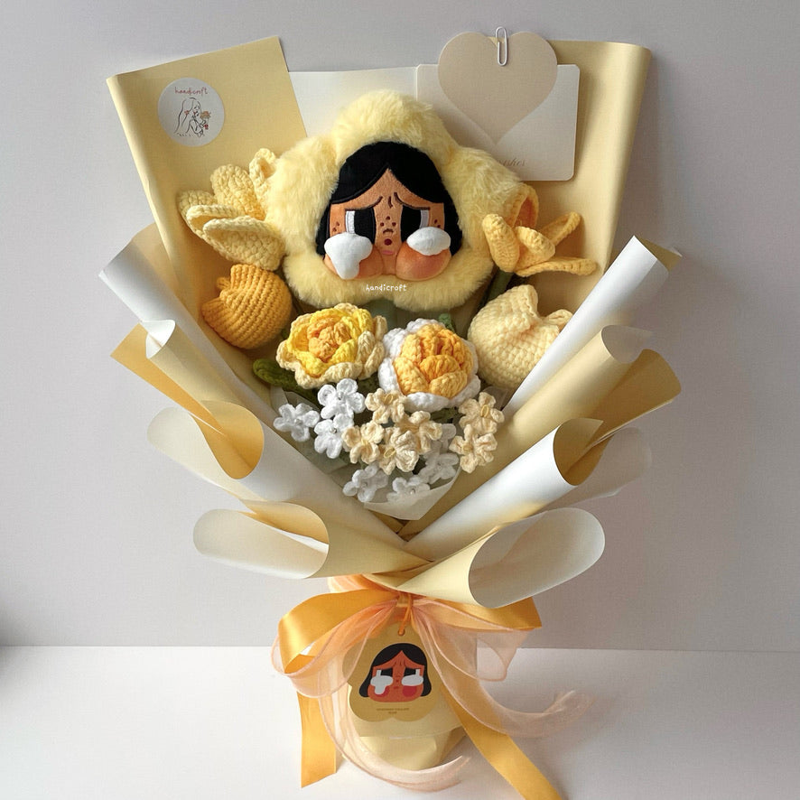 handicroft handmade crochet flower bouquet crybaby sad club series plush crybaby's garden