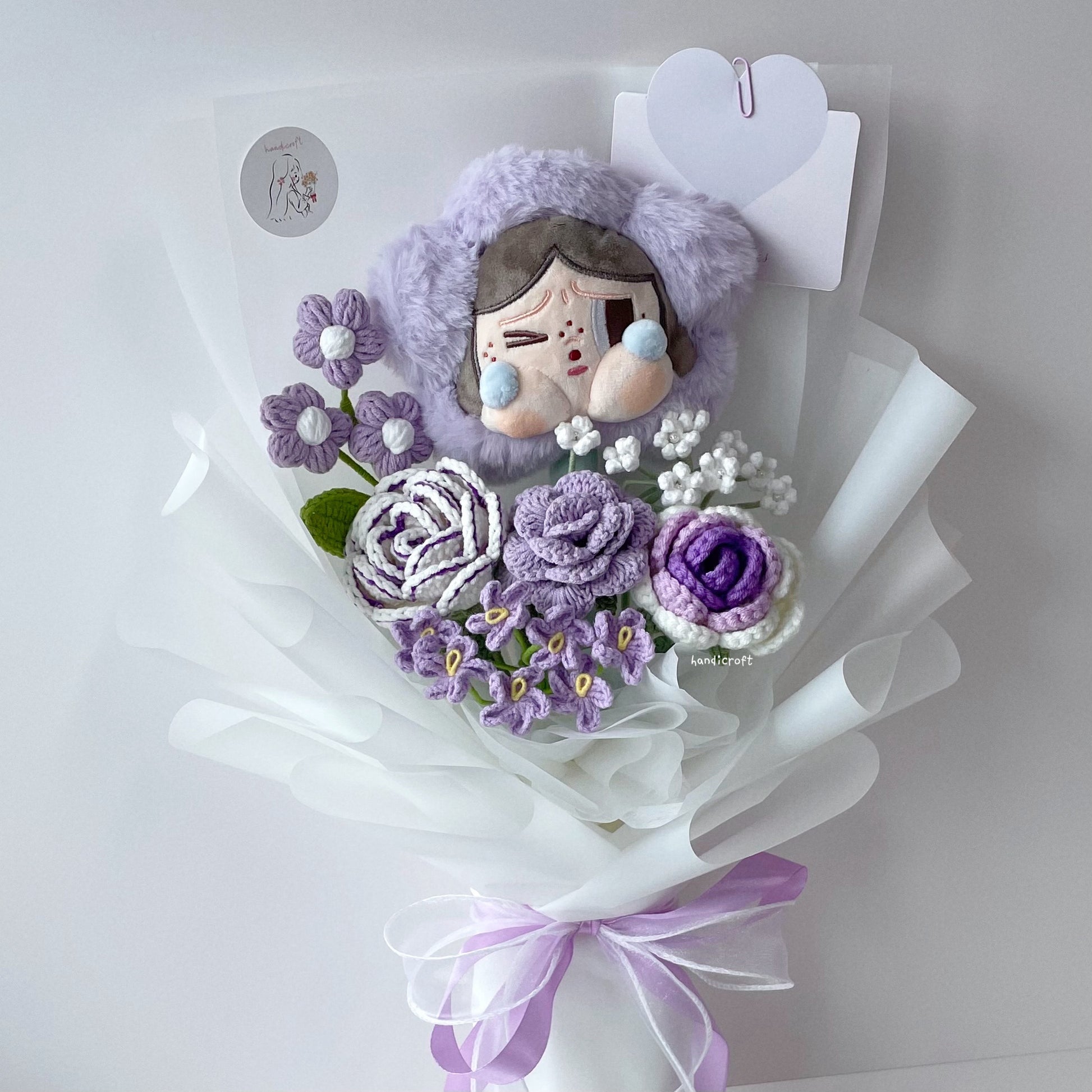 handicroft handmade crochet flower bouquet crybaby sad club series plush crybaby's lover 6 colours