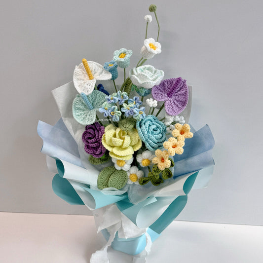 handicroft handmade crochet flower bouquet tropical daydream
