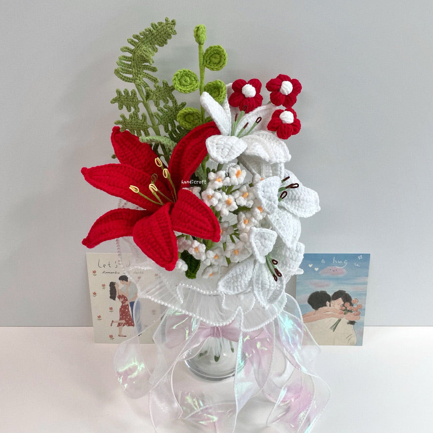 handicroft handmade crochet flower vase arrangement everyday poetry a day of lilies