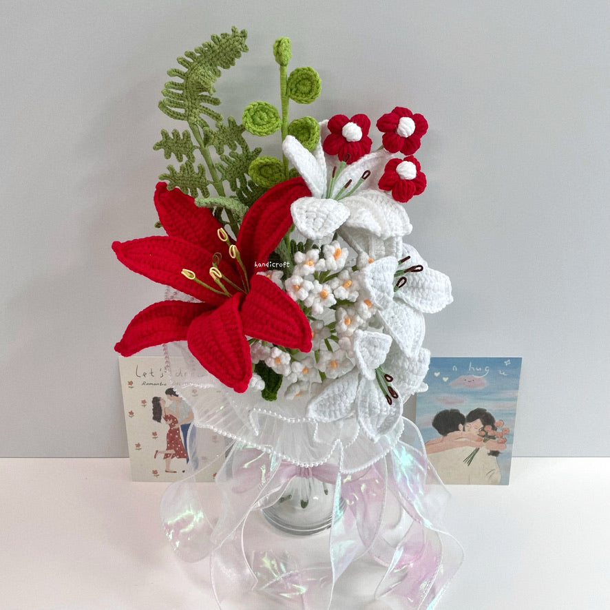 handicroft handmade crochet flower vase arrangement everyday poetry a day of lilies