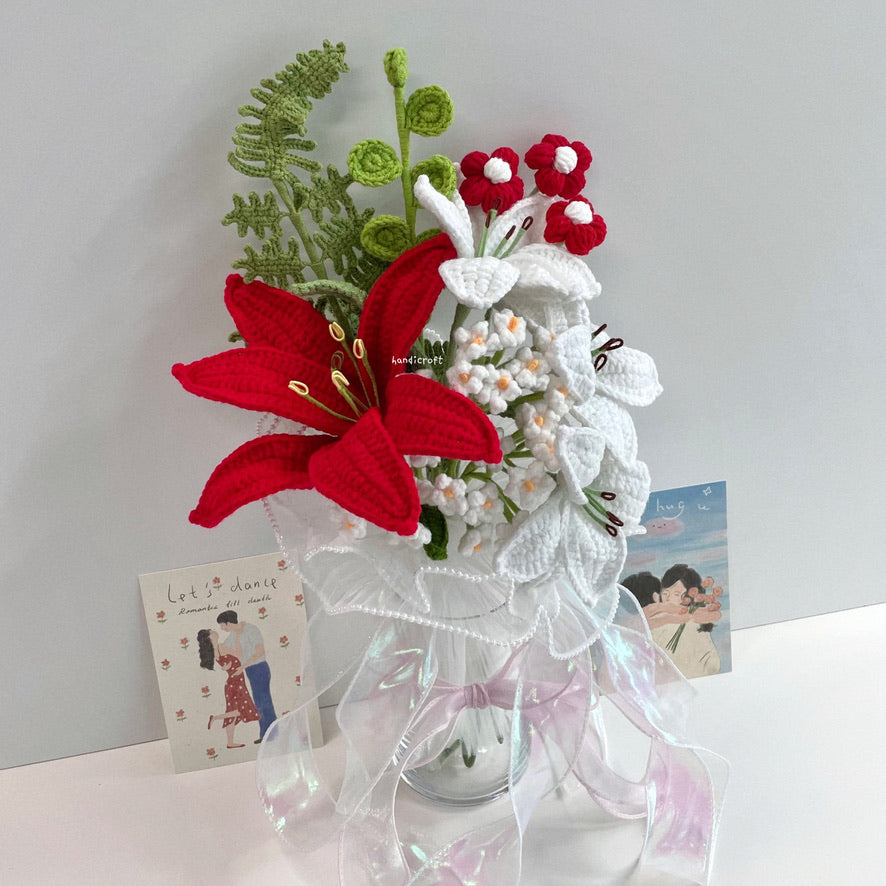 handicroft handmade crochet flower vase arrangement everyday poetry a day of lilies