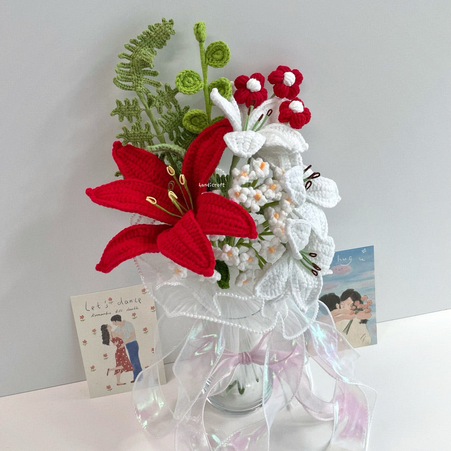 handicroft handmade crochet flower vase arrangement everyday poetry a day of lilies