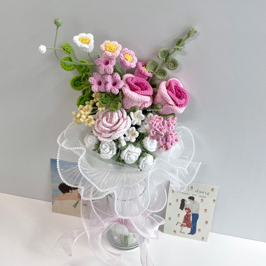 handicroft handmade crochet flower vase arrangement everyday poetry blush moments