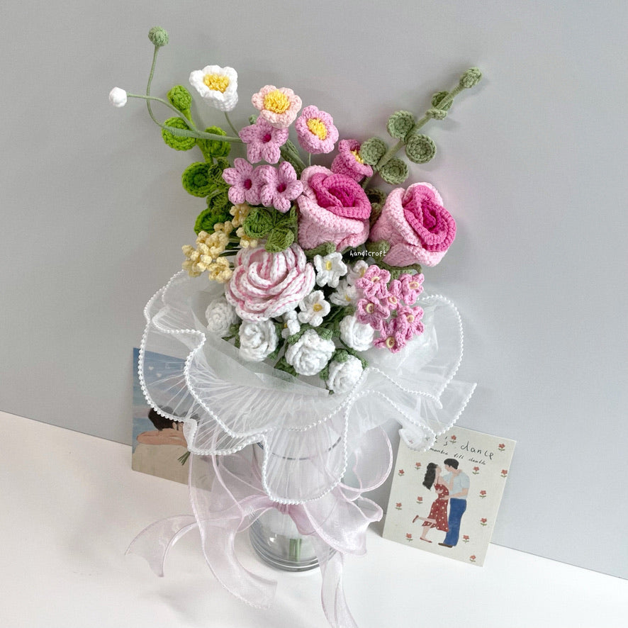 handicroft handmade crochet flower vase arrangement everyday poetry blush moments