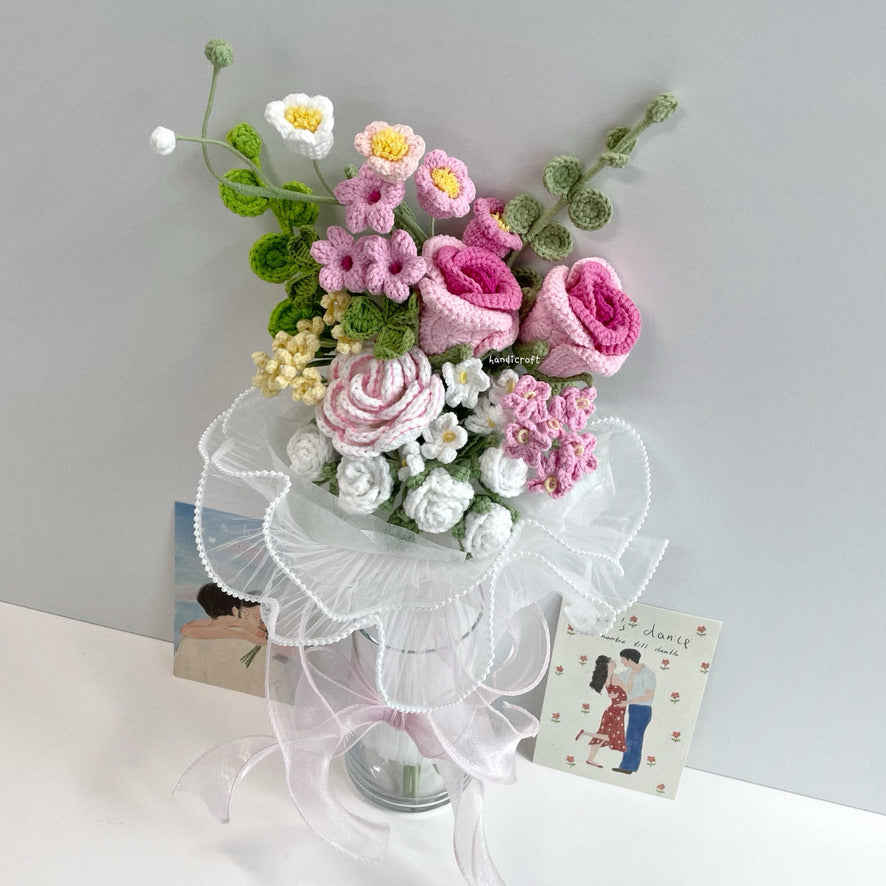 handicroft handmade crochet flower vase arrangement everyday poetry blush moments