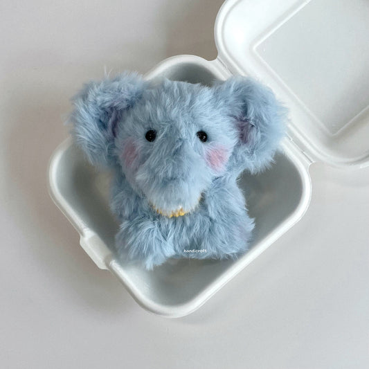 handicroft handmade crochet fluffy blue elephant amigurumi