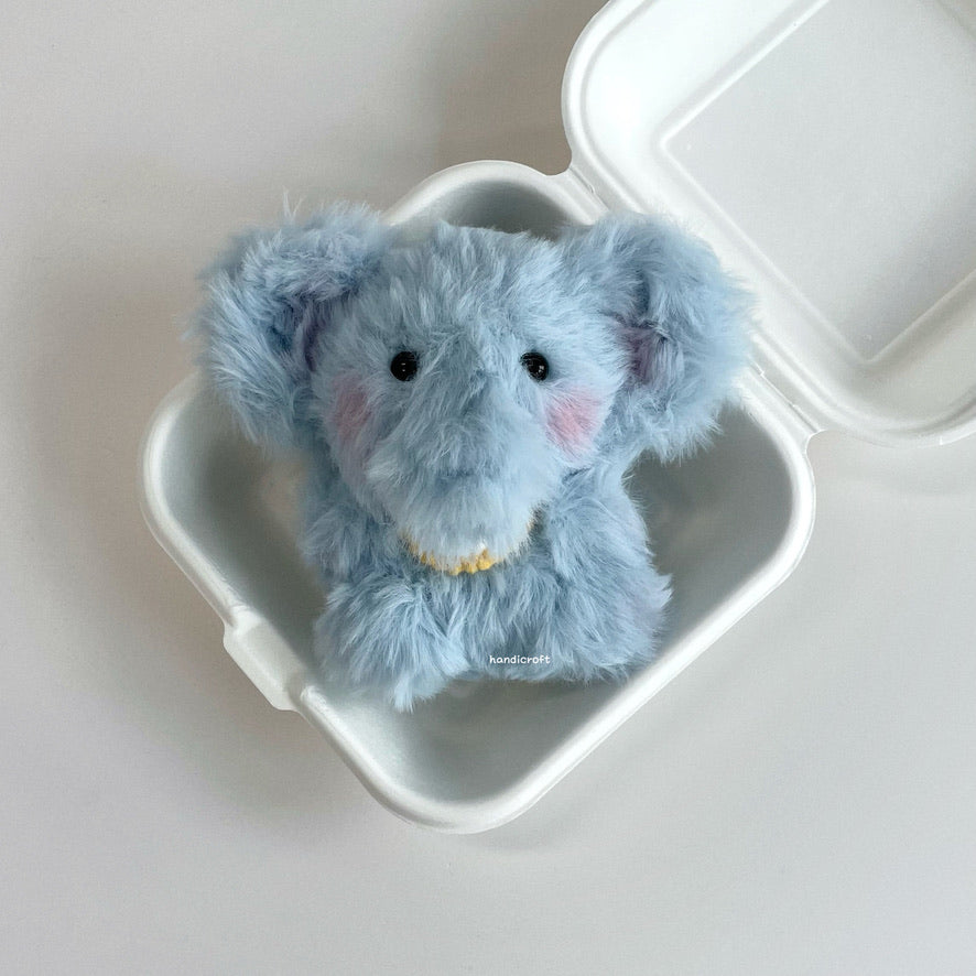 handicroft handmade crochet fluffy blue elephant amigurumi