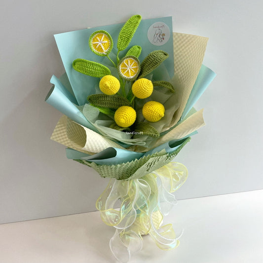 handicroft handmade crochet fruit flower bouquet lemon besties
