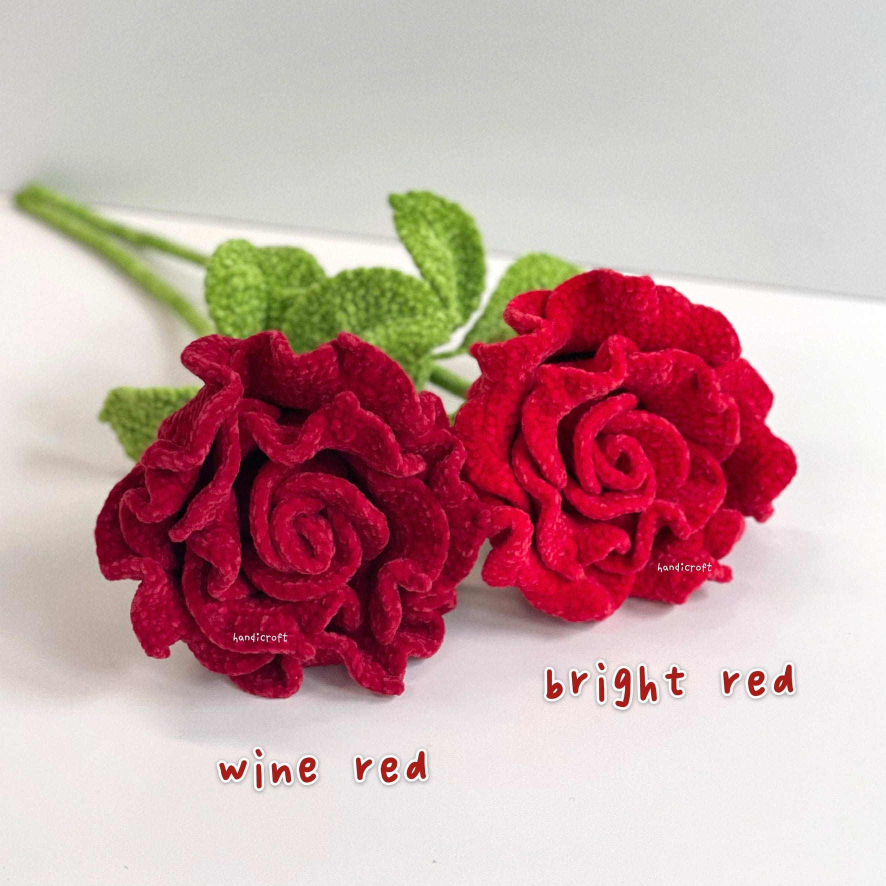 handicroft handmade crochet giant velvet thai rose flower bouquet colours