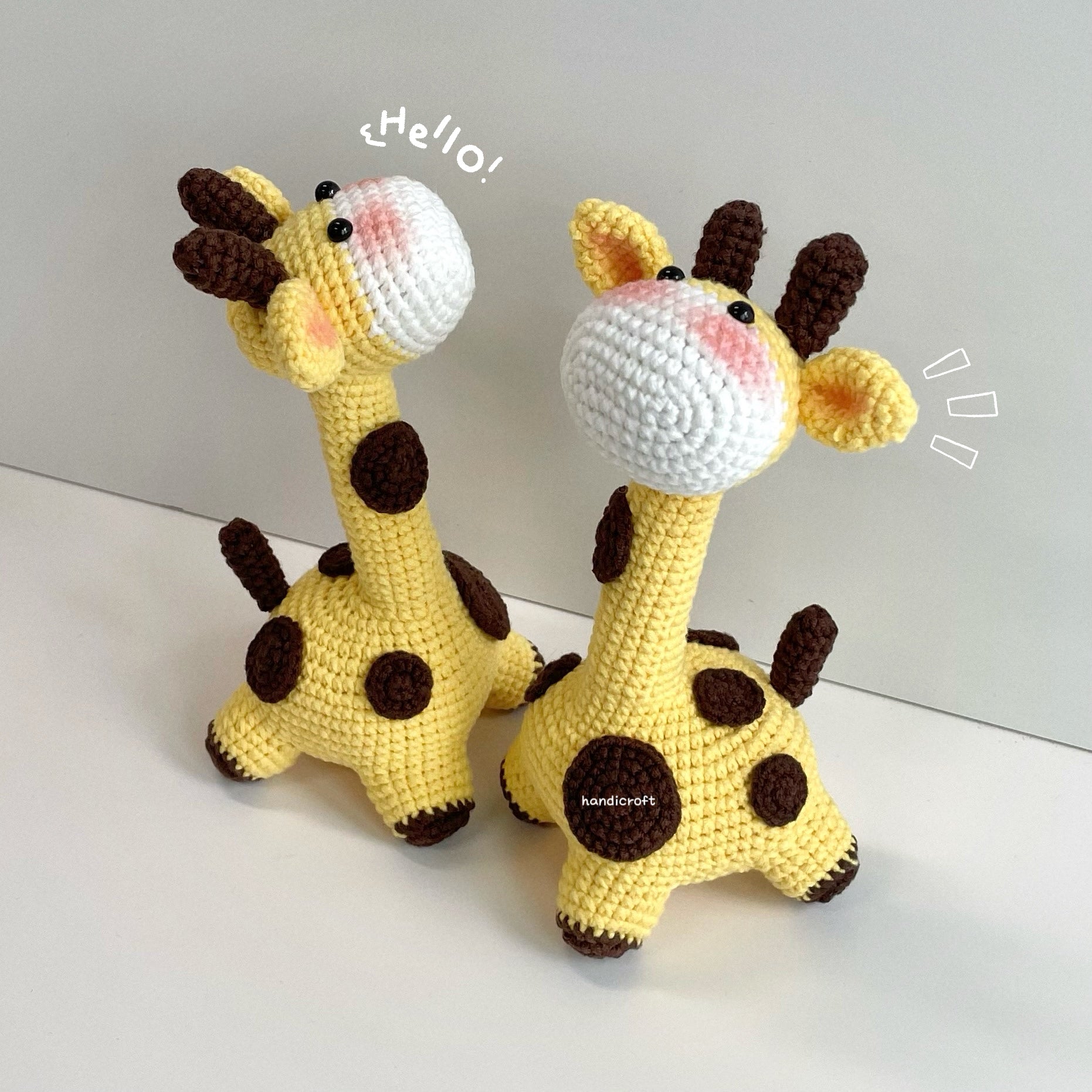 handicroft handmade crochet giraffe animal amigurumi plush
