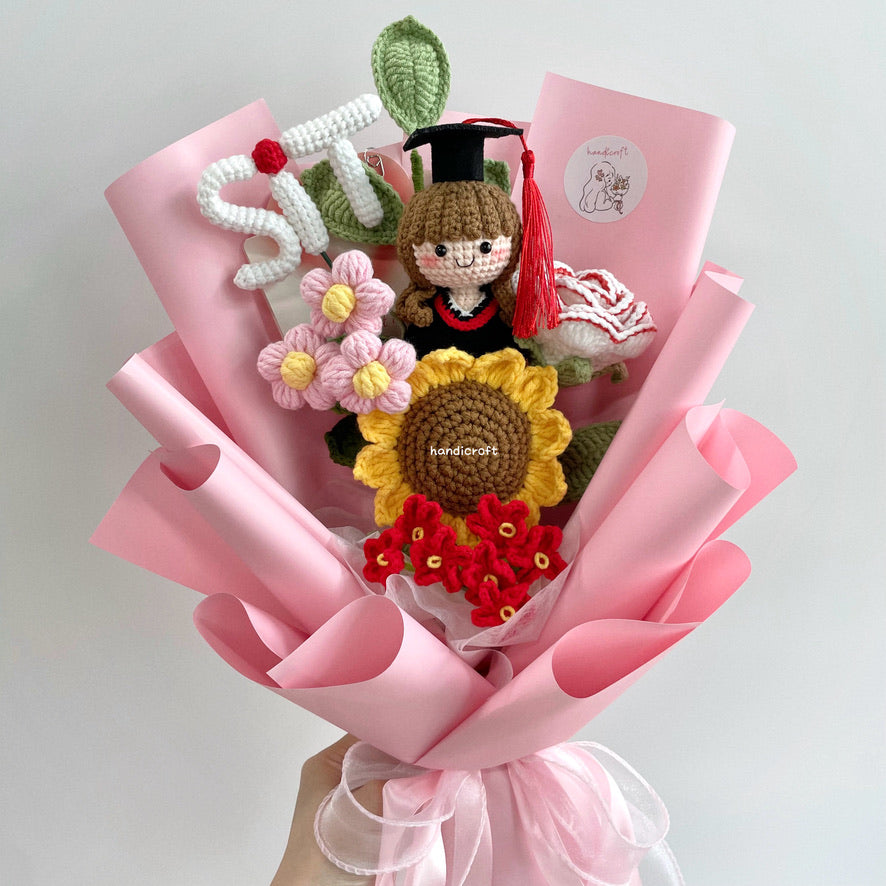 handicroft handmade crochet graduation special flower bouquet SIT special blooms handicroft mix