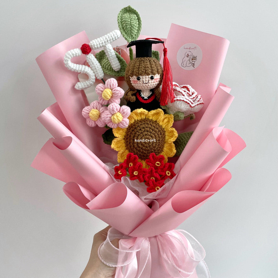 handicroft handmade crochet graduation special flower bouquet SIT special blooms handicroft mix