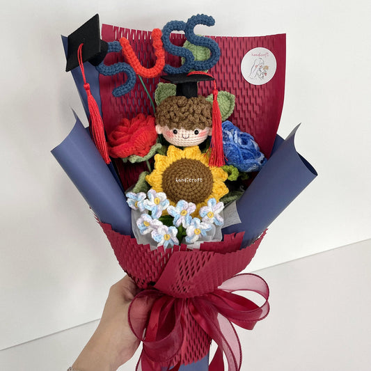handicroft handmade crochet graduation special flower bouquet SUSS special blooms