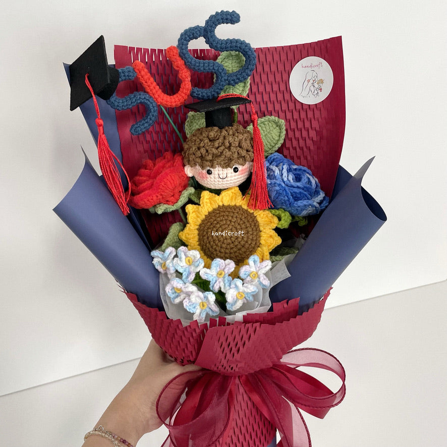 handicroft handmade crochet graduation special flower bouquet SUSS special blooms
