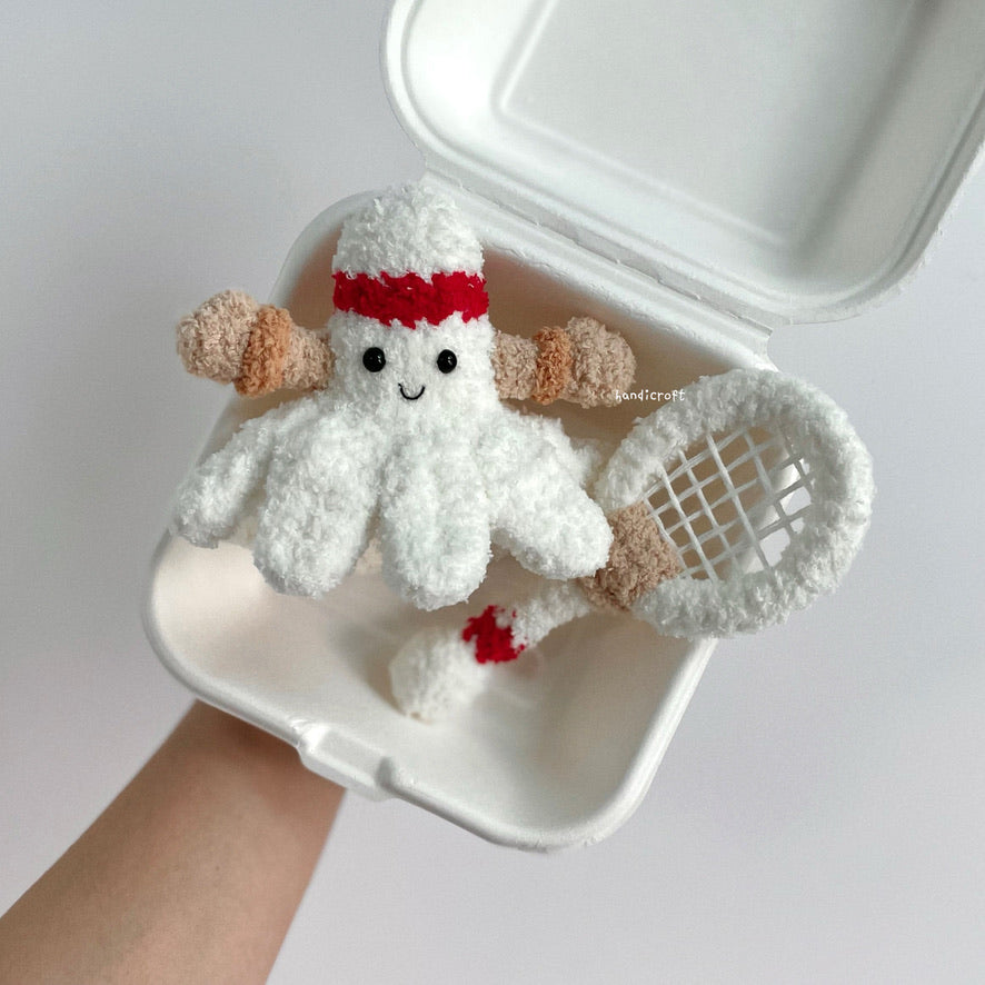 Crochet Racket handicroft handmade crochet jellycat inspired badminton shuttlecock ...