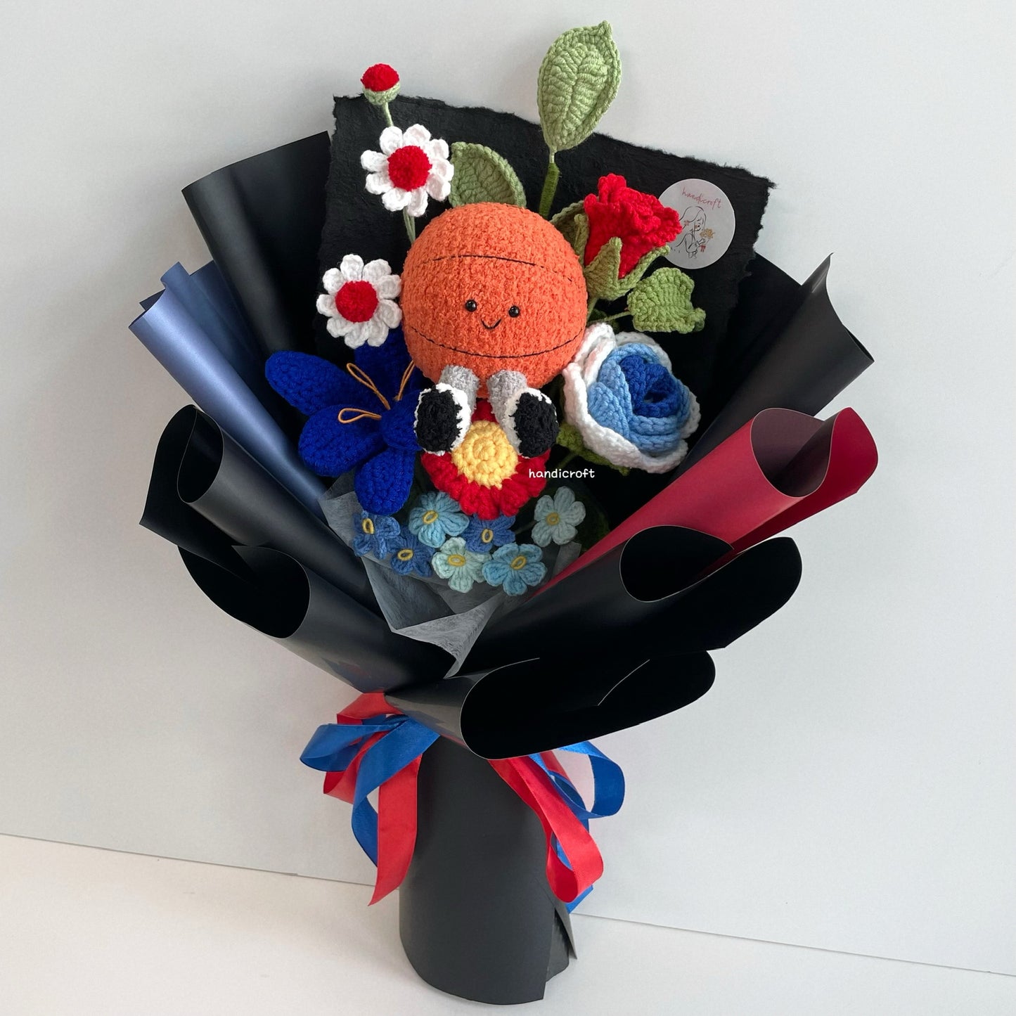 handicroft handmade crochet jellycat inspired basketball flower bouquet MVP moment