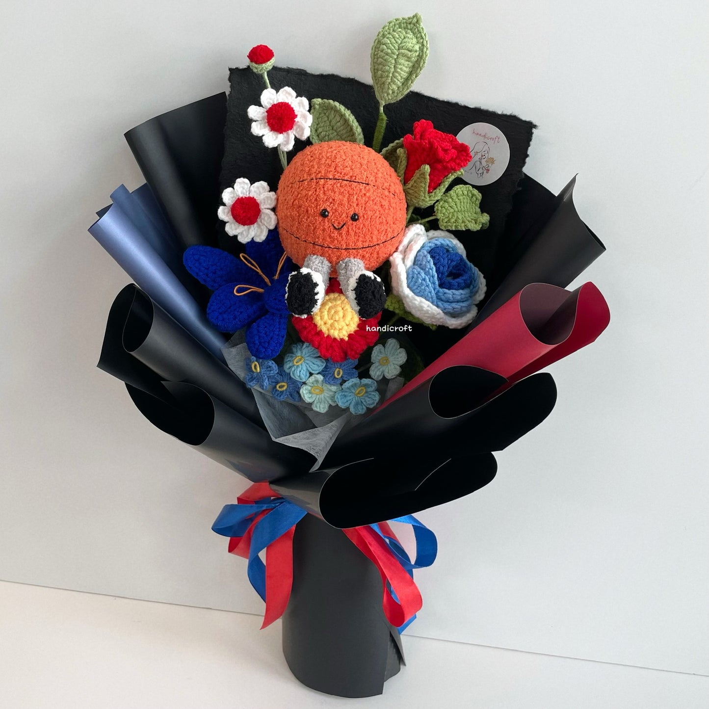 handicroft handmade crochet jellycat inspired basketball flower bouquet MVP moment