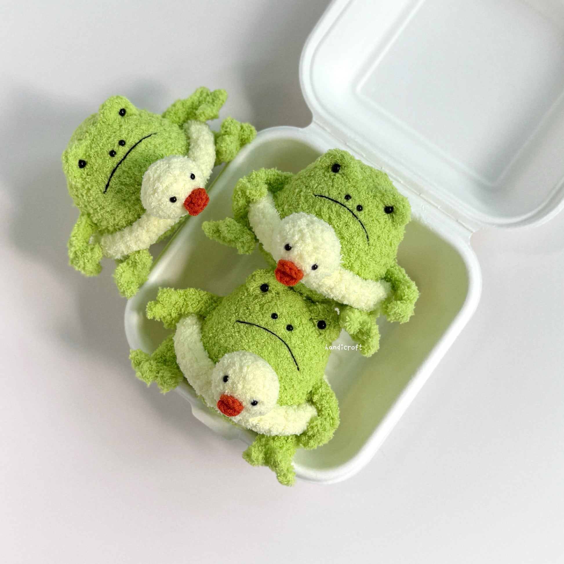 handicroft handmade crochet jellycat inspired ricky rain frog rubber ring amigurumi