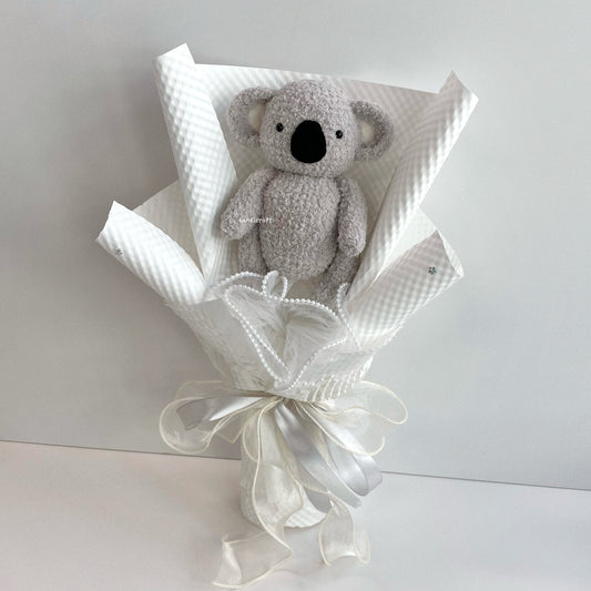 handicroft handmade crochet koala animal flower bouquet koala in bloom
