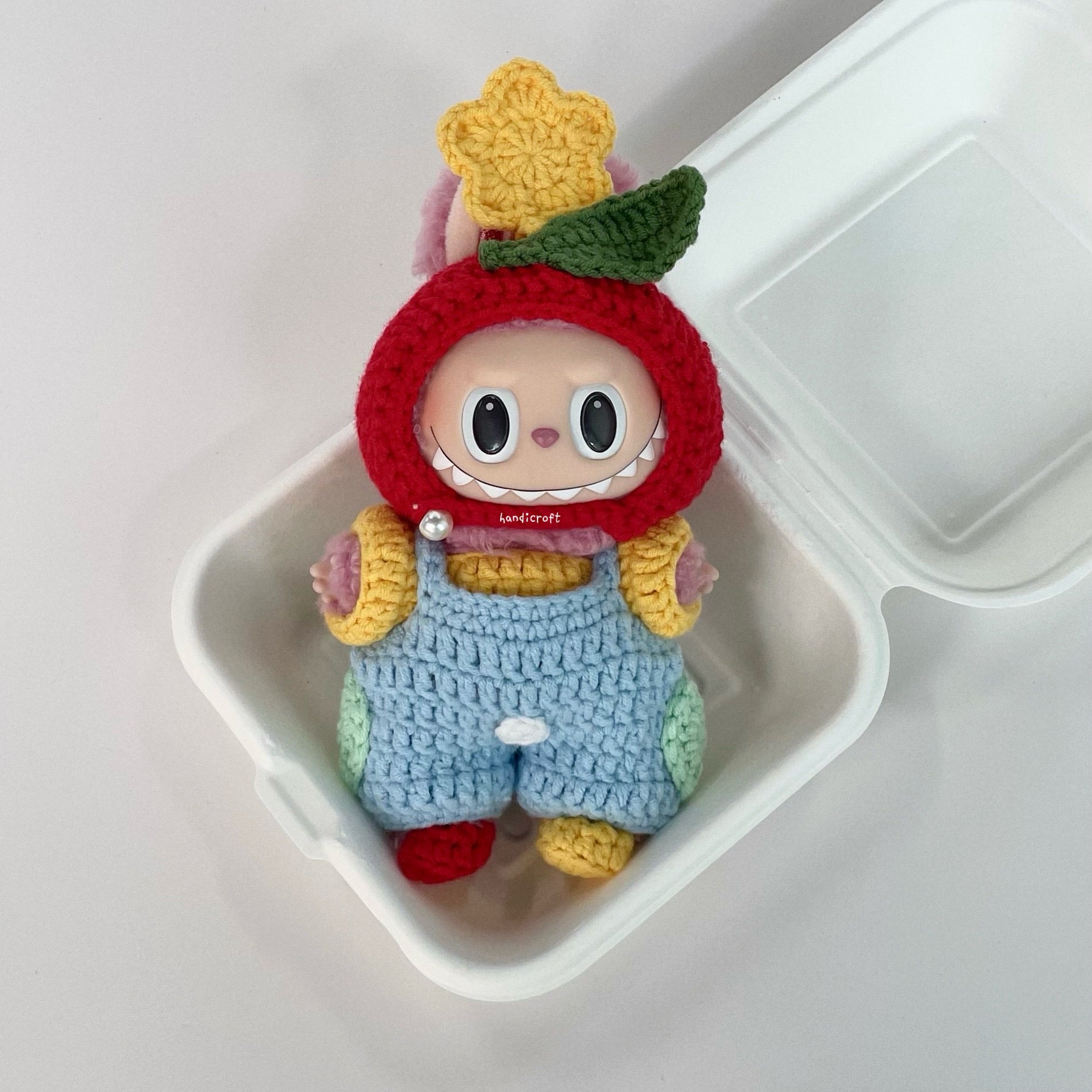 labubu dressed up dress tees ABBI BOWtique Labubu in McDonald's gear for