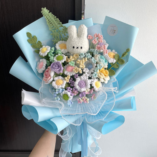 handicroft handmade crochet miffy pastel flower bouquet miffy's daisy daydream