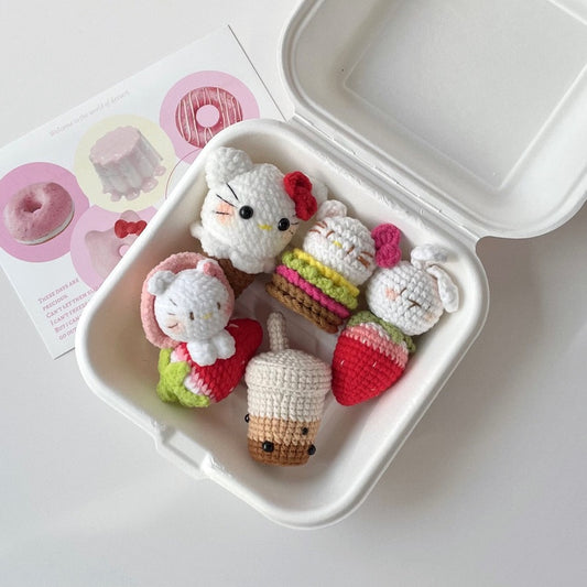 handicroft handmade crochet mini amigurumi keychains