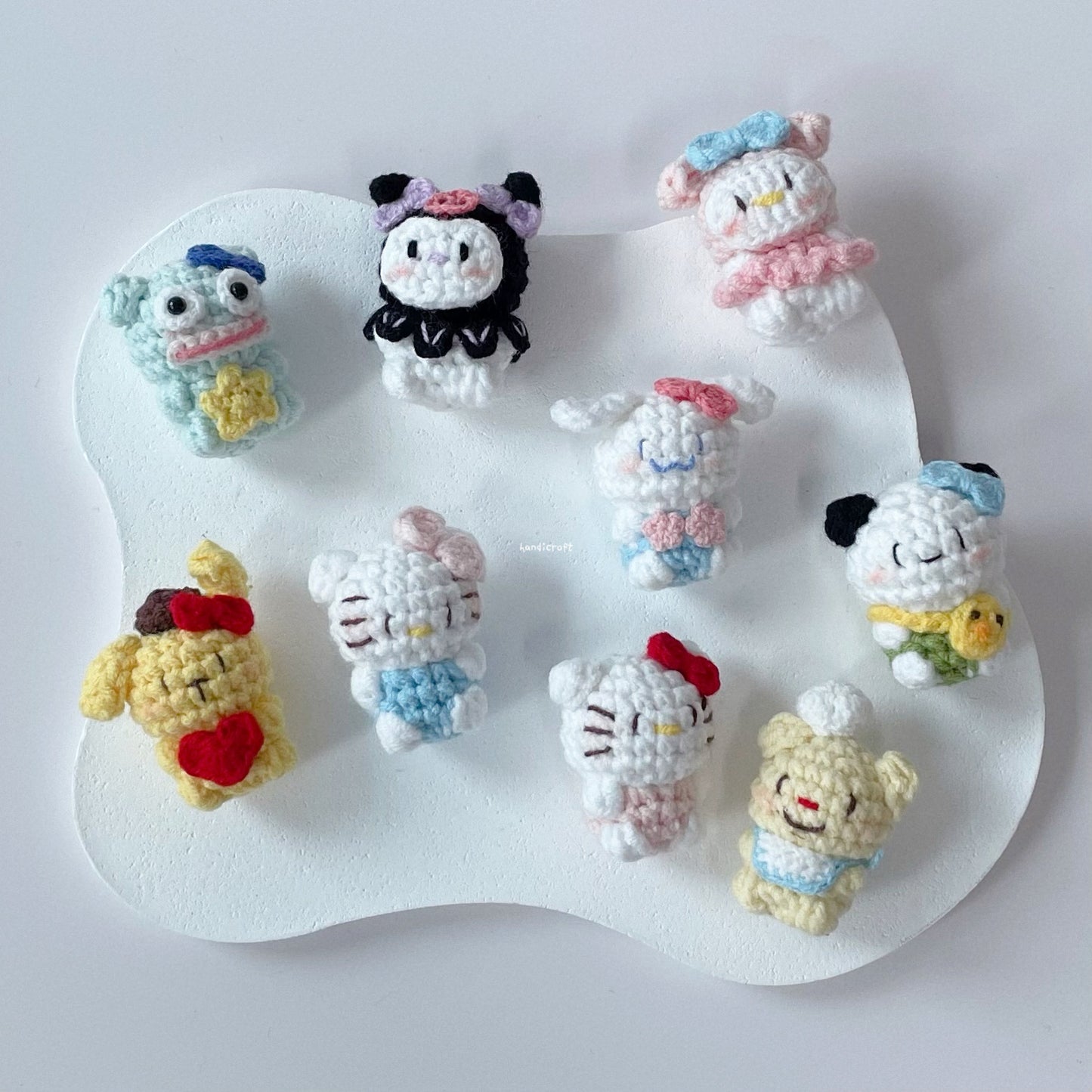 handicroft handmade crochet mini gummy bear candy character plushie keychain