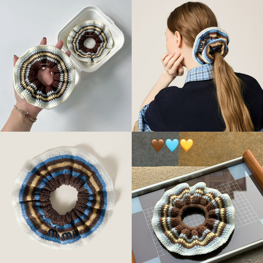 handicroft handmade crochet miu miu inspired hair scrunchie accessory