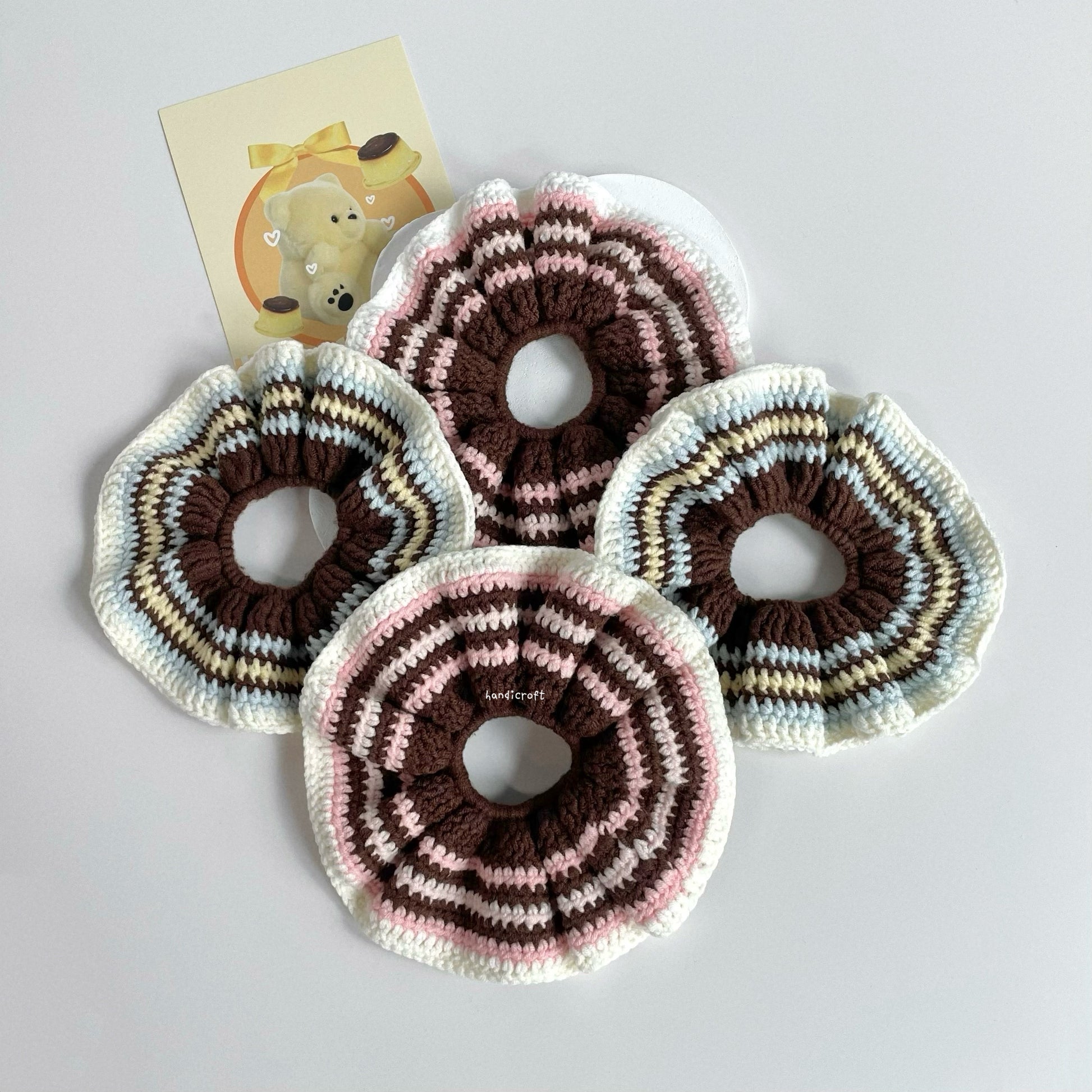 handicroft handmade crochet miu miu inspired hair scrunchie accessory
