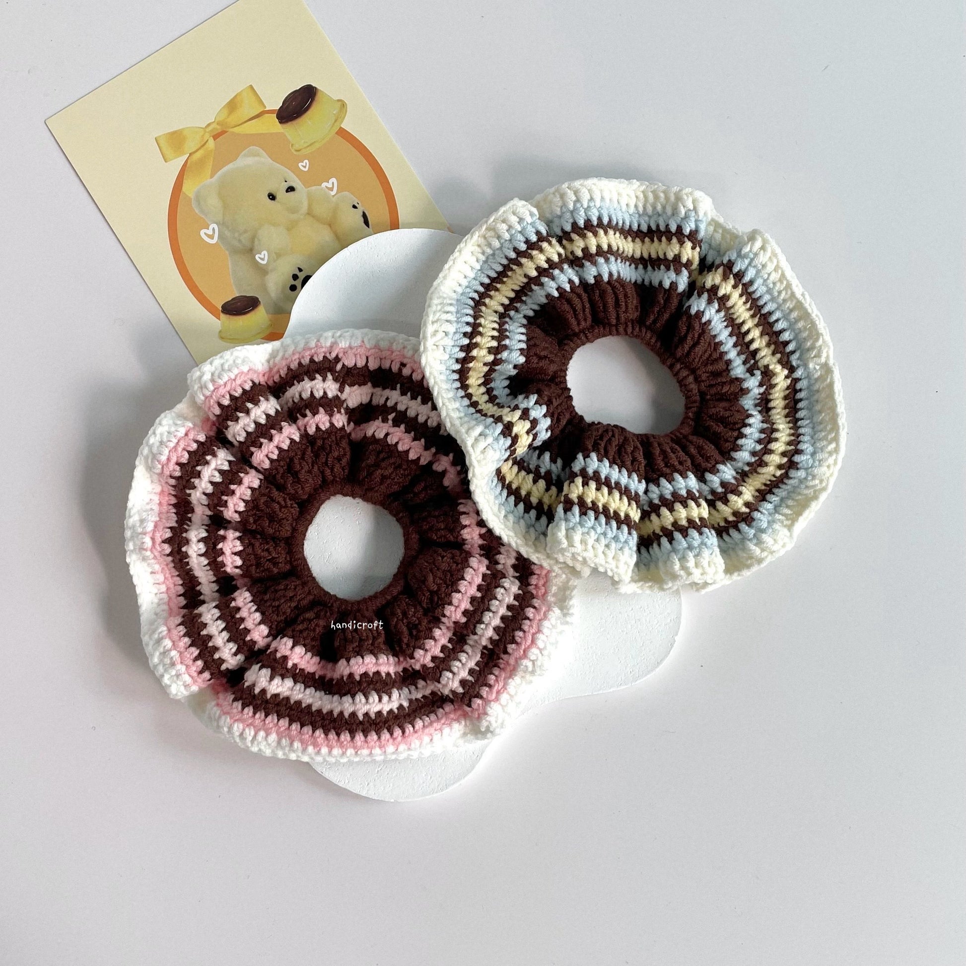 handicroft handmade crochet miu miu inspired hair scrunchie accessory