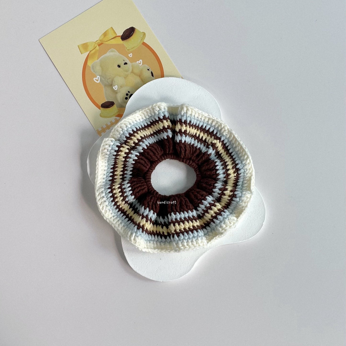 handicroft handmade crochet miu miu inspired hair scrunchie accessory