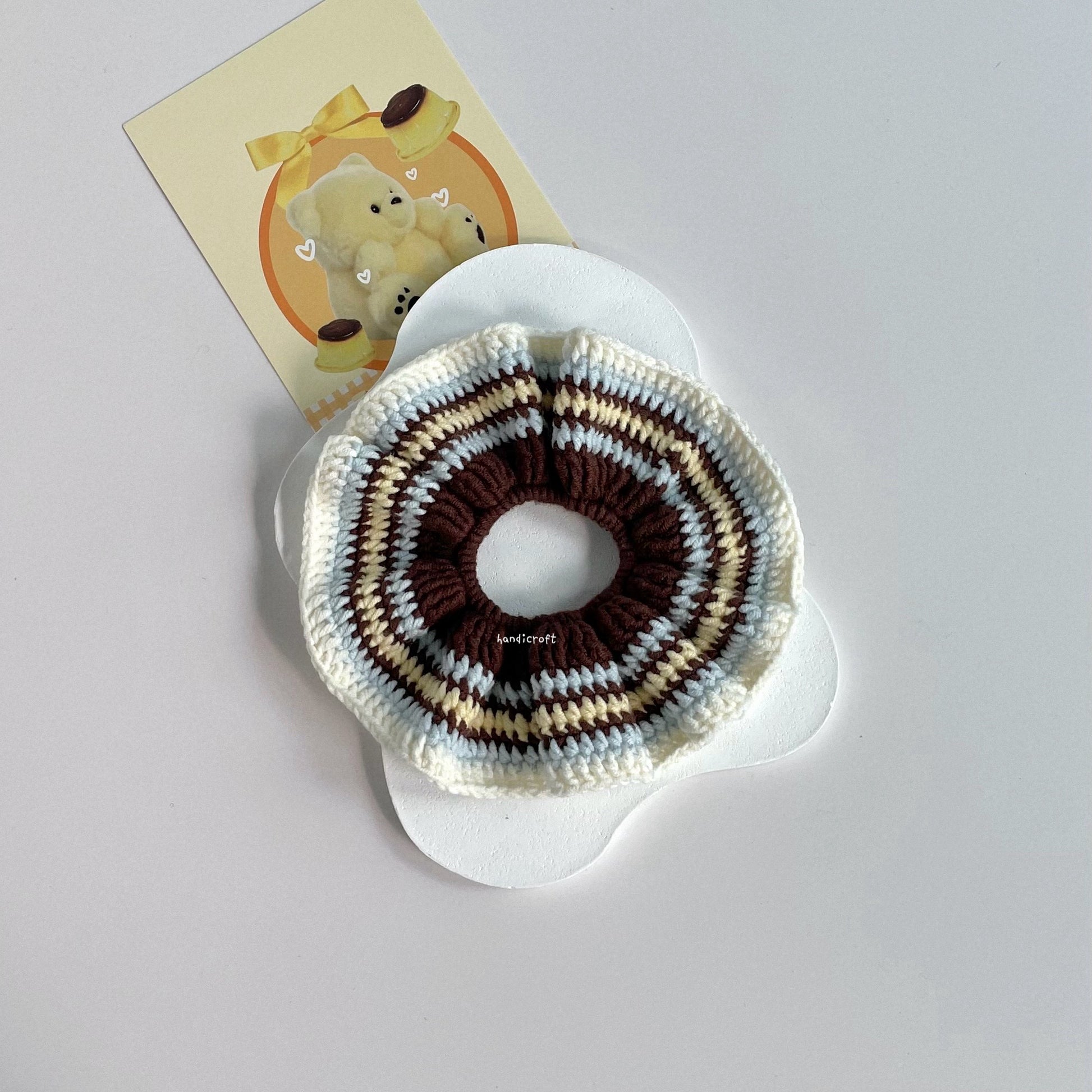 handicroft handmade crochet miu miu inspired hair scrunchie accessory