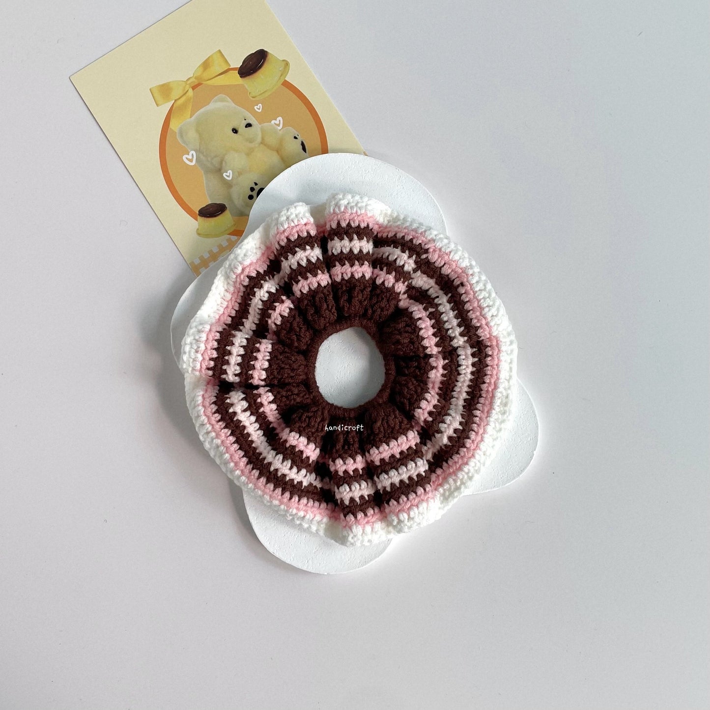 handicroft handmade crochet miu miu inspired hair scrunchie accessory