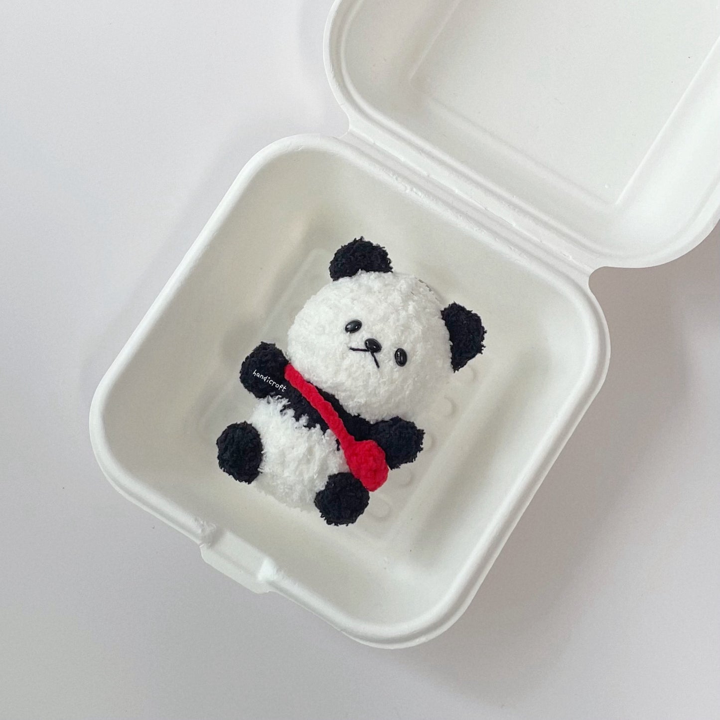 handicroft handmade crochet panda paws amigurumi keychain