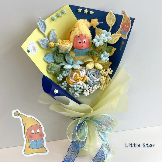 handicroft handmade crochet pop mart We are Twinkle Twinkle Series Plush Pendant Blind Box flower bouquet stars in bloom Little Star