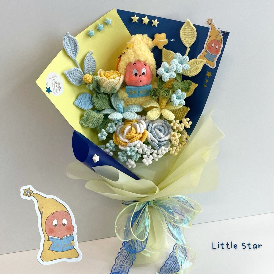 handicroft handmade crochet pop mart We are Twinkle Twinkle Series Plush Pendant Blind Box flower bouquet stars in bloom Little Star