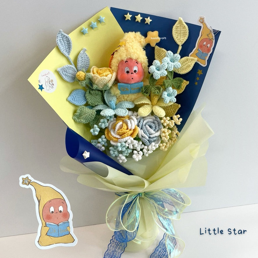 handicroft handmade crochet pop mart We are Twinkle Twinkle Series Plush Pendant Blind Box flower bouquet stars in bloom Little Star