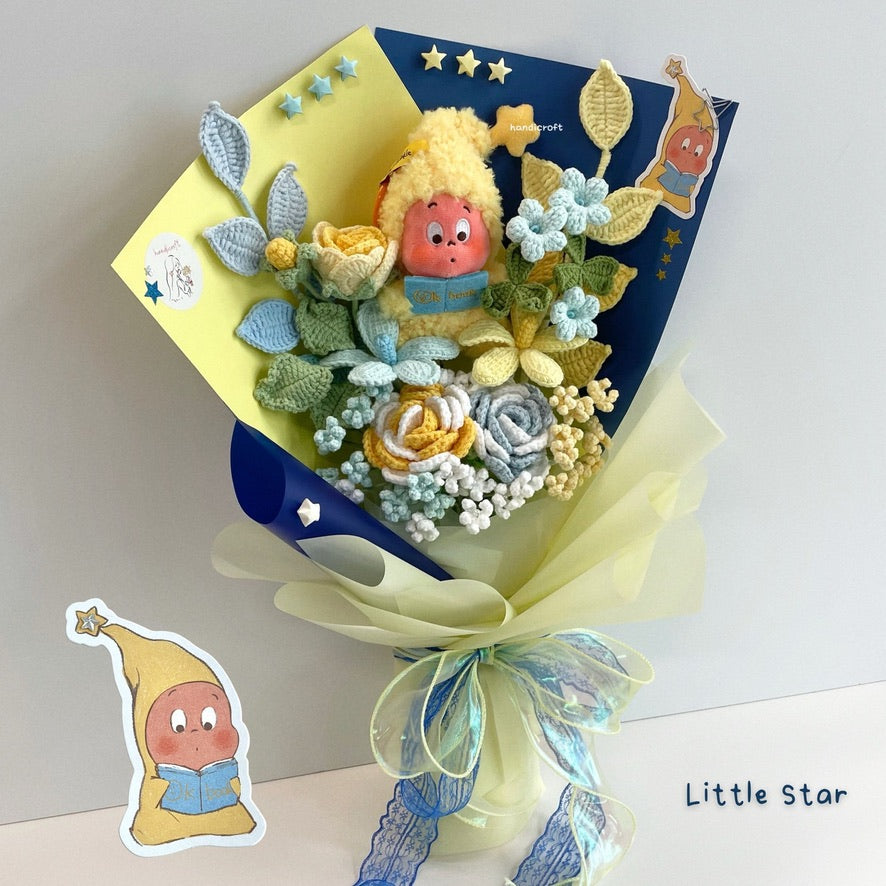 handicroft handmade crochet pop mart We are Twinkle Twinkle Series Plush Pendant Blind Box flower bouquet stars in bloom Little Star