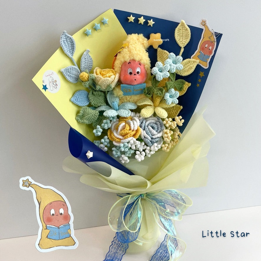 handicroft handmade crochet pop mart We are Twinkle Twinkle Series Plush Pendant Blind Box flower bouquet stars in bloom Little Star