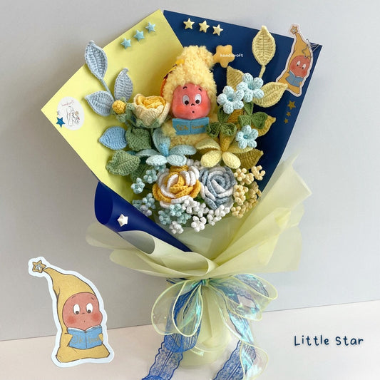 handicroft handmade crochet pop mart We are Twinkle Twinkle Series Plush Pendant Blind Box flower bouquet stars in bloom Little Star
