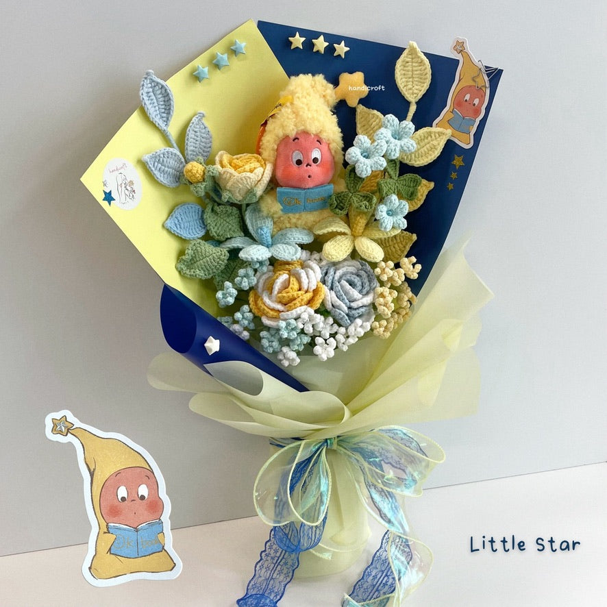 handicroft handmade crochet pop mart We are Twinkle Twinkle Series Plush Pendant Blind Box flower bouquet stars in bloom Little Star