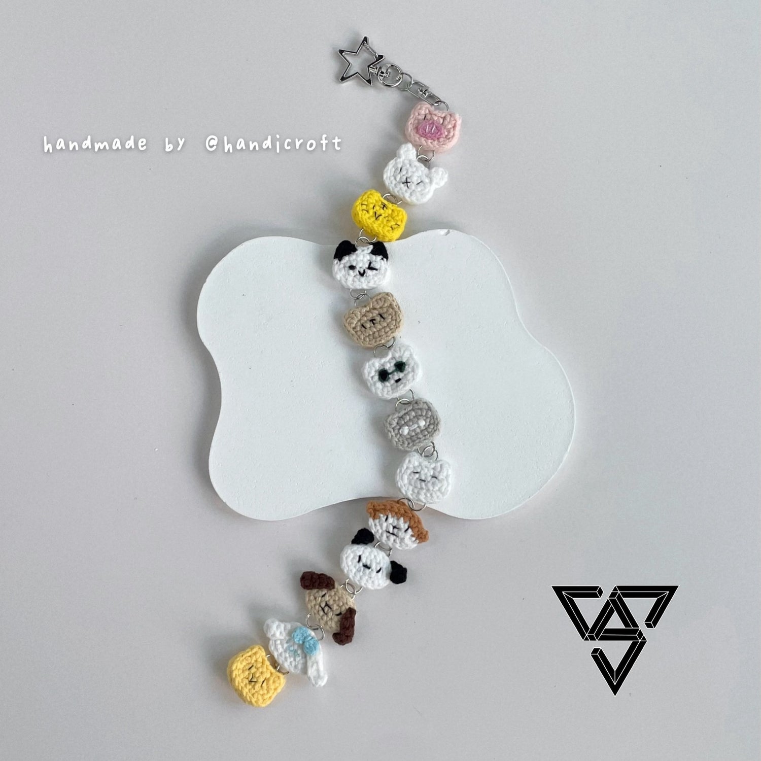 handicroft handmade crochet seventeen svt mini plush amigurumi carat charm hanging keychain