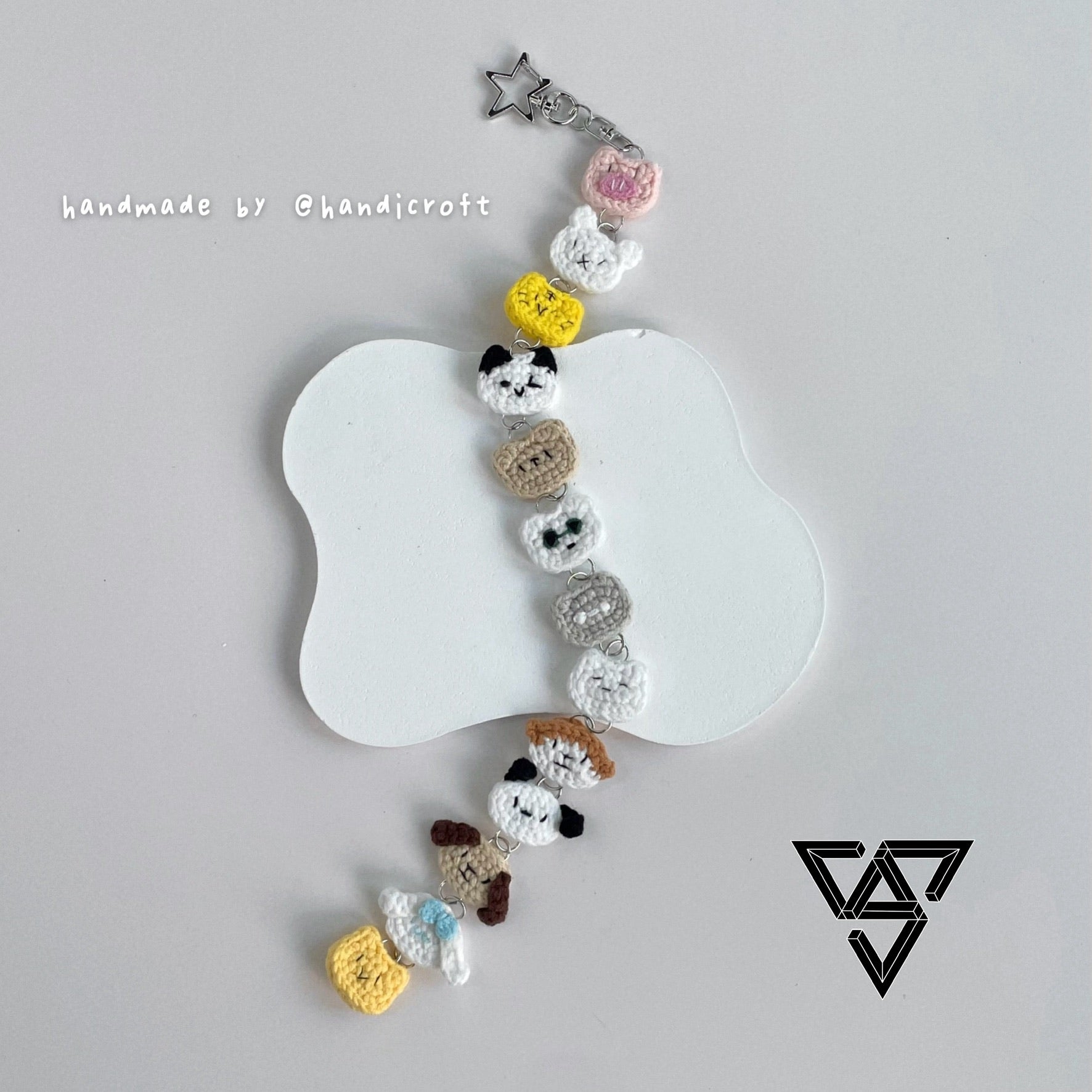 handicroft handmade crochet seventeen svt mini plush amigurumi carat charm hanging keychain