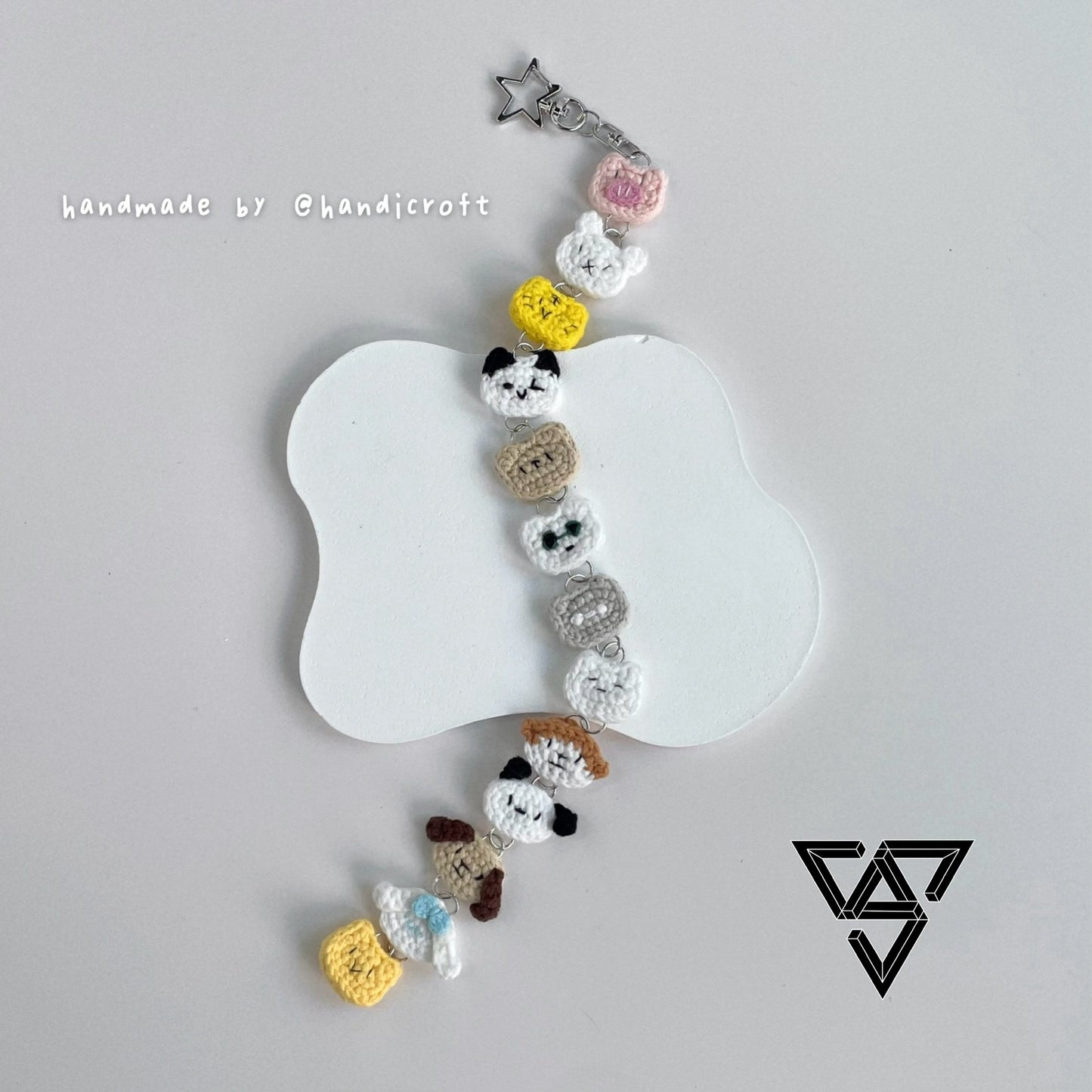 handicroft handmade crochet seventeen svt mini plush amigurumi carat charm hanging keychain